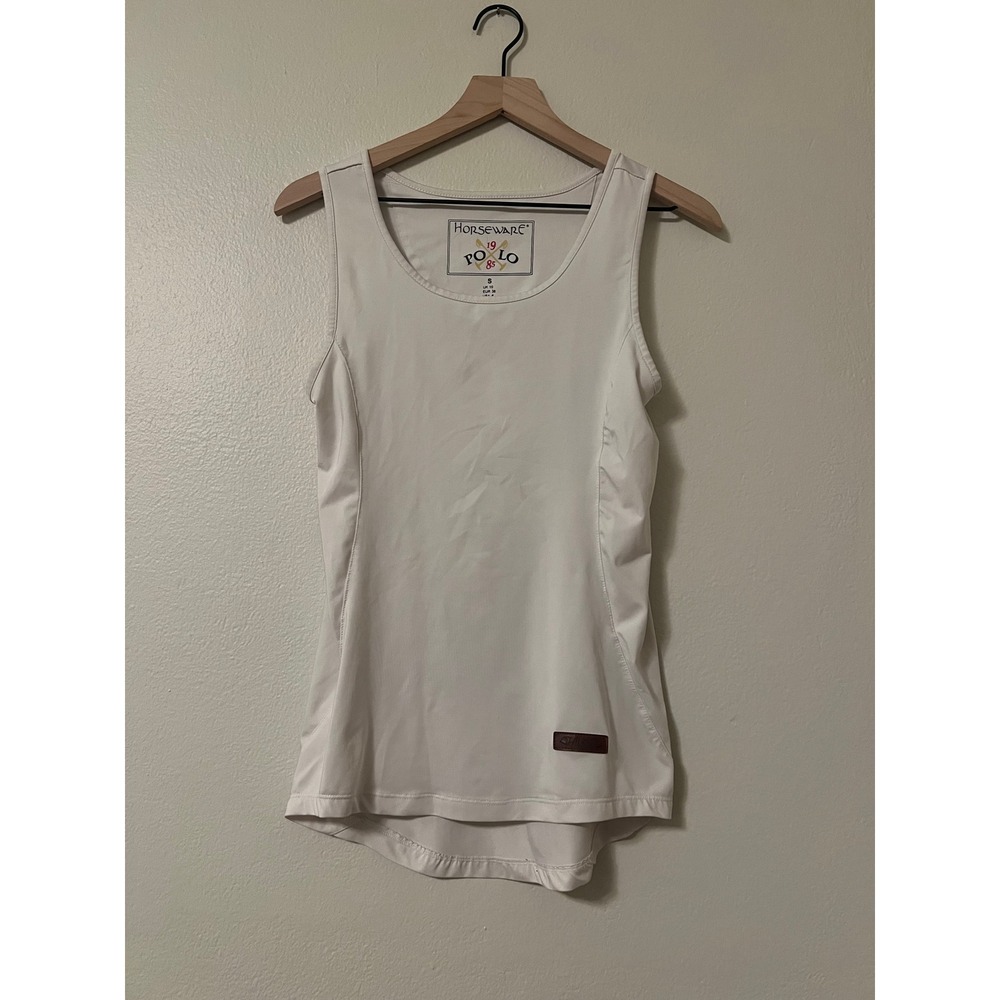 Horseware Polo 1985 White Sleeveless Equestrian Athletic Tank Top Womens Small